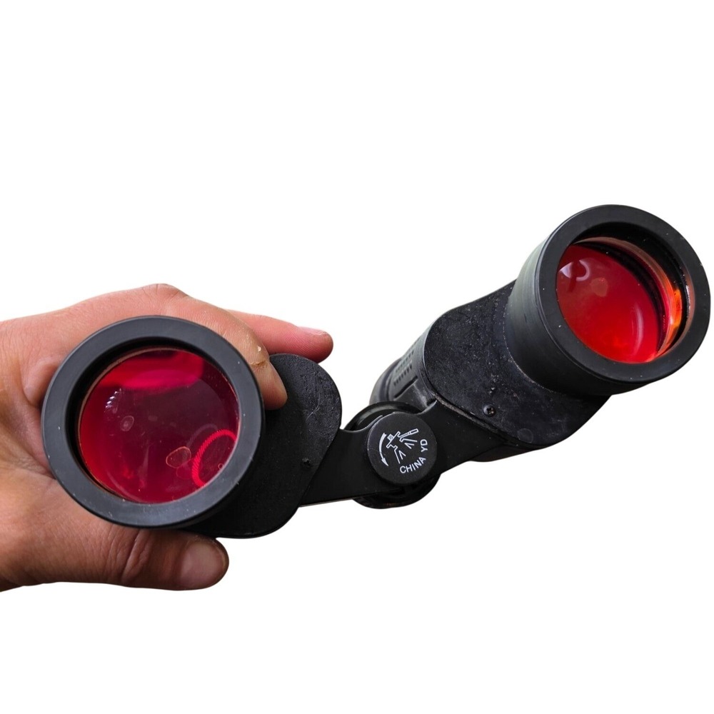 Black Rubber Armored Binoculars with Red Ruby Coated Lenses China YD Outdoor F3